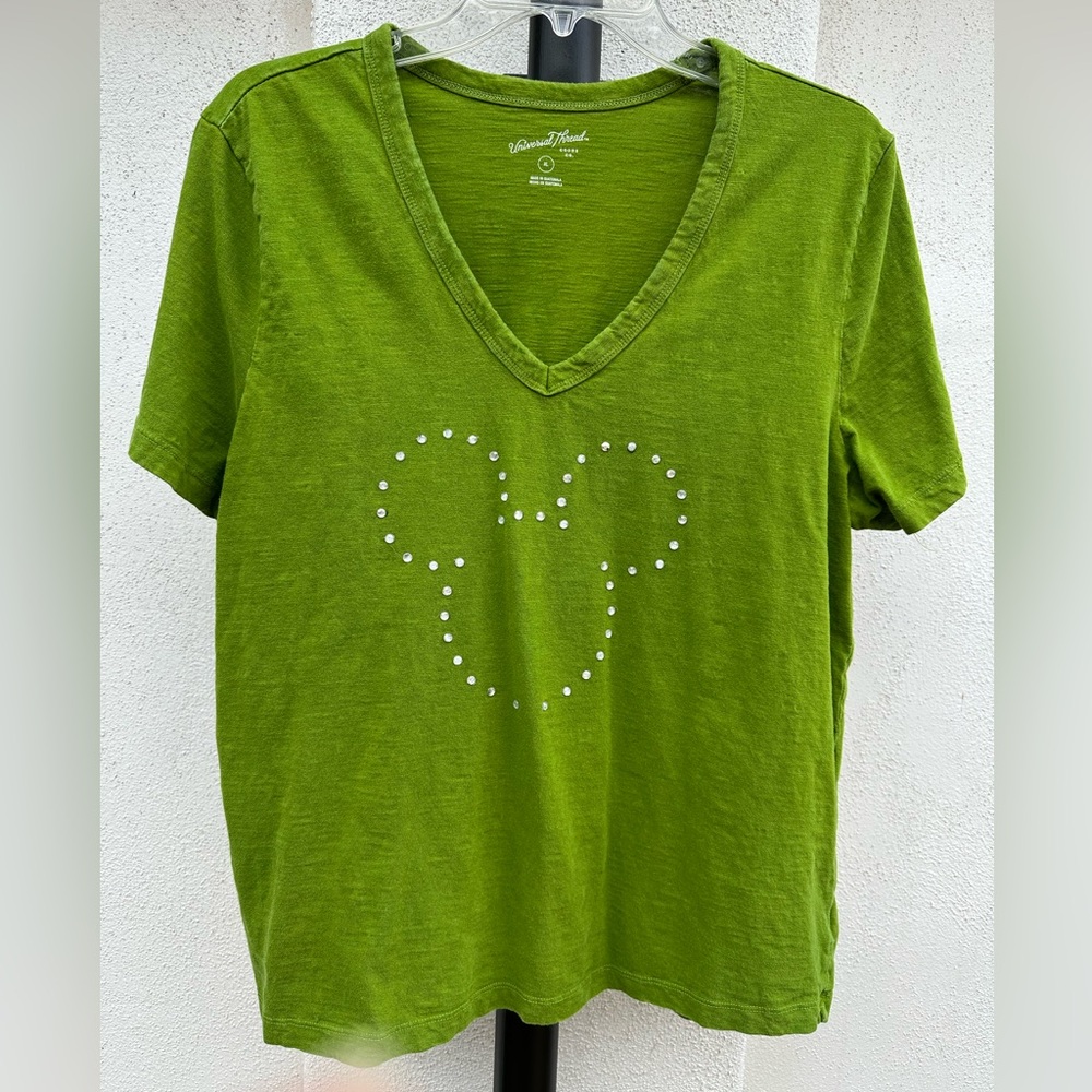 BEXUPDOS - One of a Kind, Unique Items - 
Green Rhinestone Mickey T-shirt